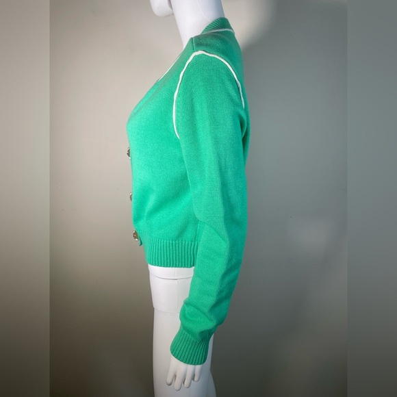 CAbi Jeweled Buttons Burst of Mint Wallis Cardigan Sweater in Julep (Green) M - Picture 9 of 16